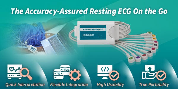 Accuracy assured BriteMED 12-lead portable ECG